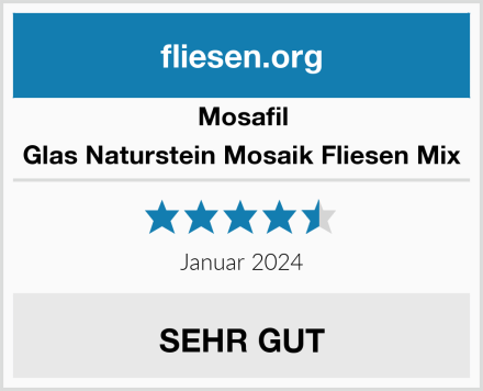 Mosafil Glas Naturstein Mosaik Fliesen Mix Test